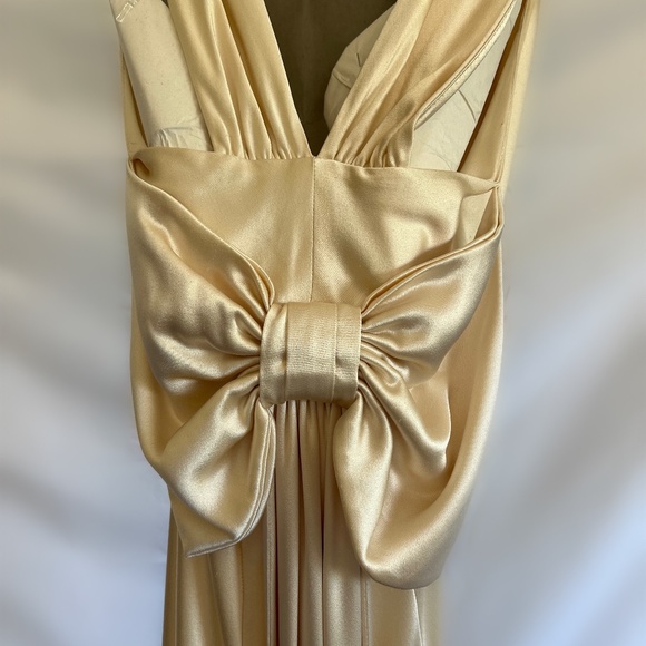 Celebrity Designer PaperBag Princess Custom 1940s Silk Champagne Wedding Dress! - Picture 7 of 13